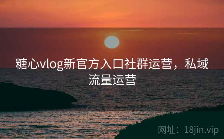 糖心vlog新官方入口社群运营，私域流量运营