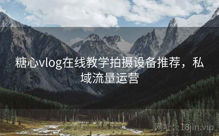 糖心vlog在线教学拍摄设备推荐，私域流量运营