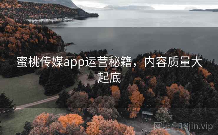 蜜桃传媒app运营秘籍，内容质量大起底